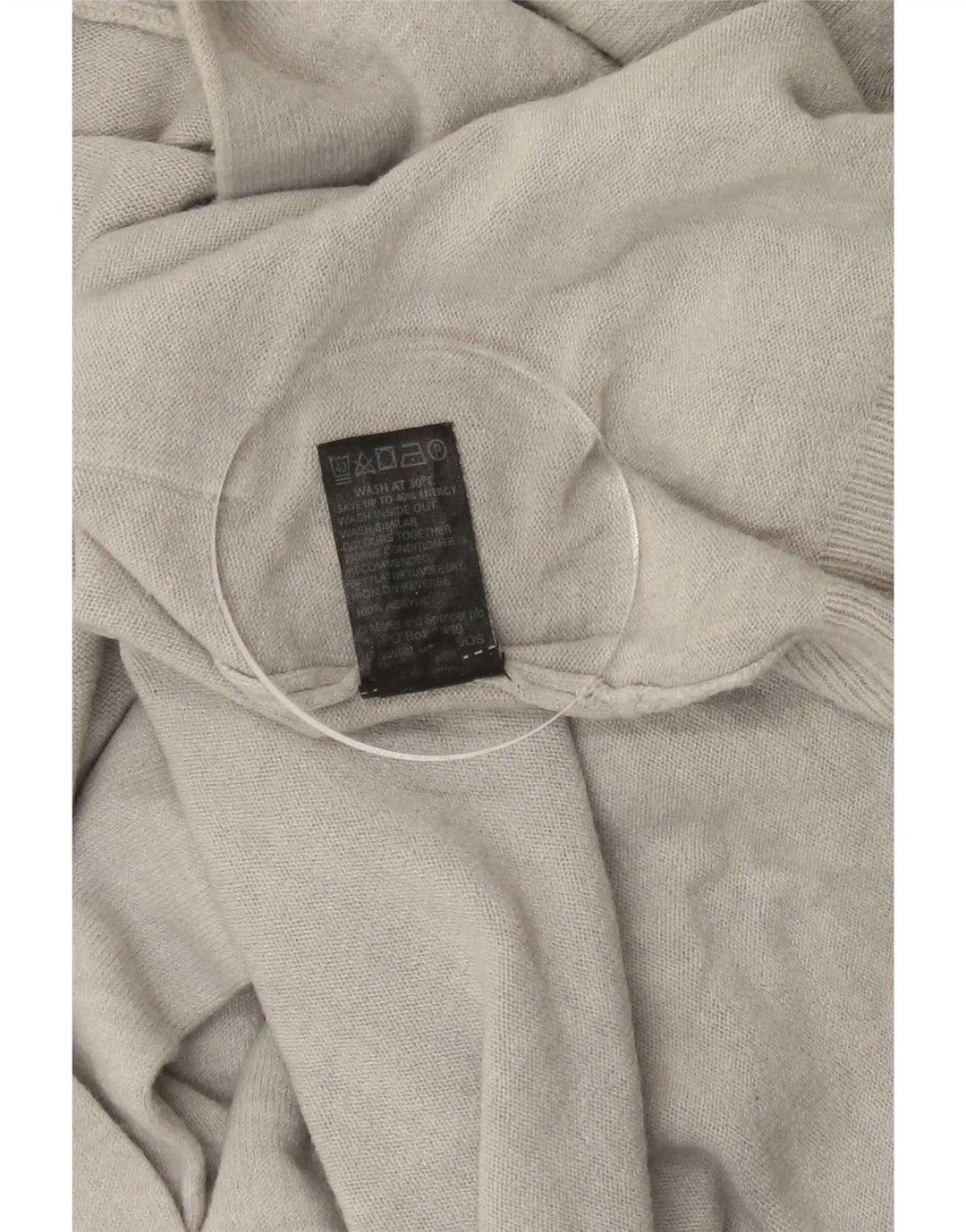Marks & Spencer Womens Longline Cardigan Sweater UK 10 Small Silver Acrylic