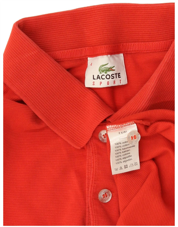 Lacoste Mens Polo Shirt Size 4 Medium Red Cotton