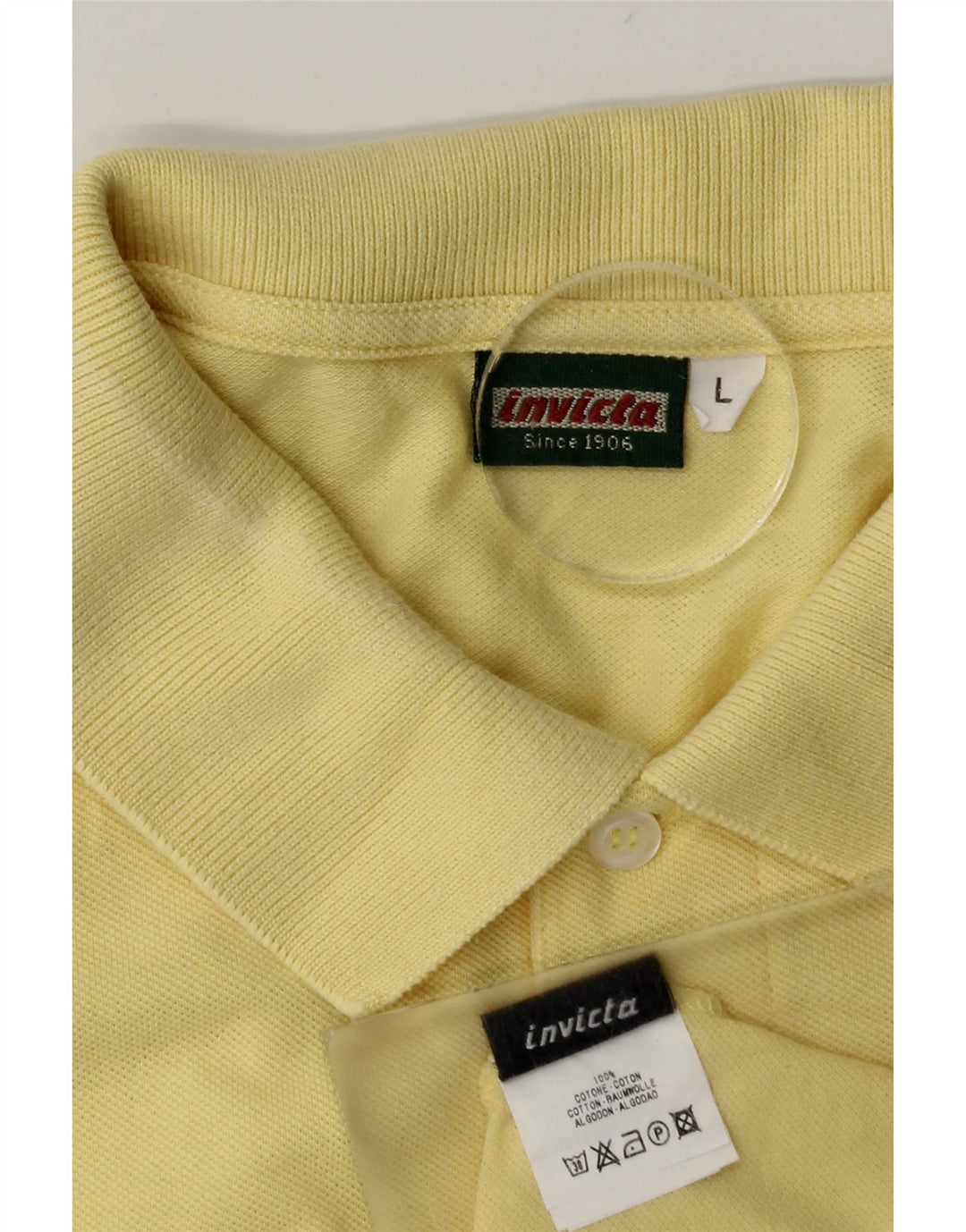 Invicta Mens Polo Shirt Large Yellow Cotton