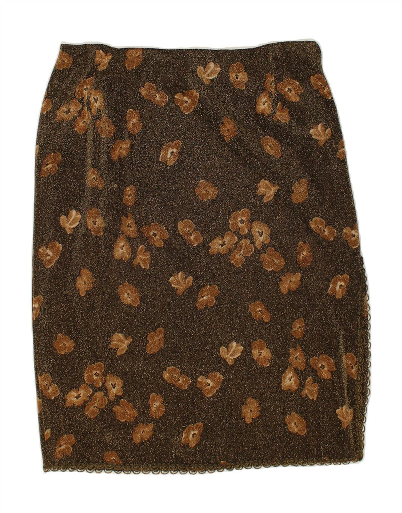 VINTAGE Womens Pencil Skirt W32 Large Brown Floral | Vintage Vintage | Thrift | Second-Hand Vintage | Used Clothing | Messina Hembry 