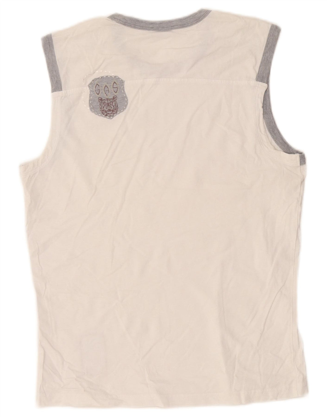 Gas Mens Vest Top Large White Colourblock