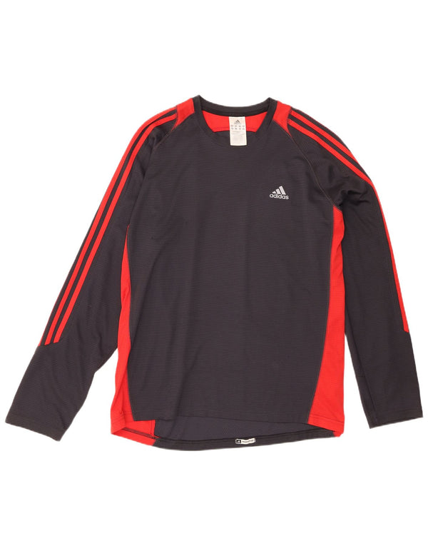 Adidas Mens Top Long Sleeve XL Grey Colourblock Polyester