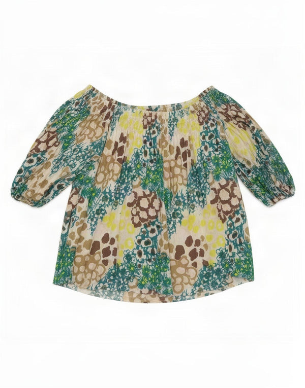 French Connection Womens Top 3/4 Sleeve UK 12 Medium Multicoloured Floral