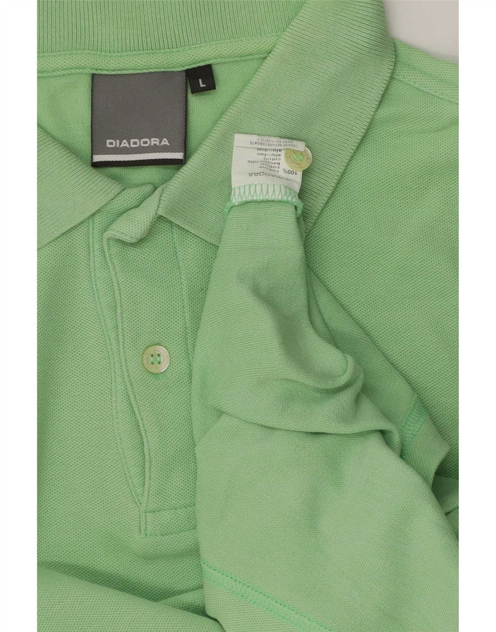 Diadora Mens Polo Shirt Large Green Cotton
