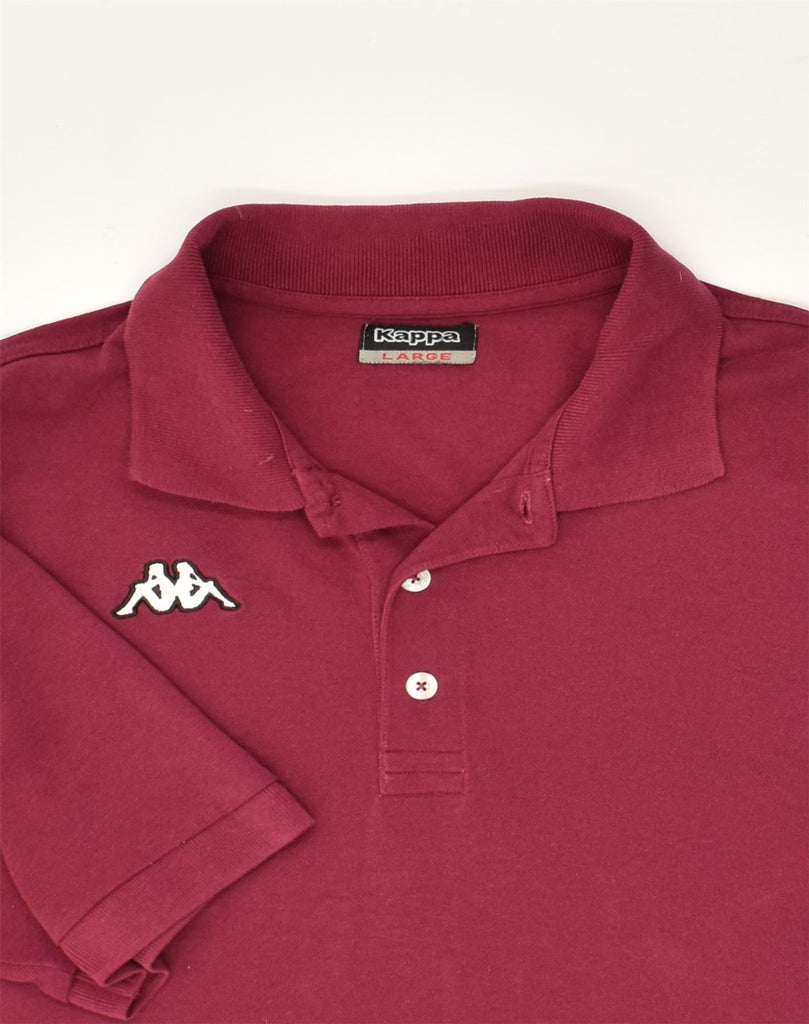 KAPPA Mens Polo Shirt Large Maroon Cotton | Vintage Kappa | Thrift | Second-Hand Kappa | Used Clothing | Messina Hembry 