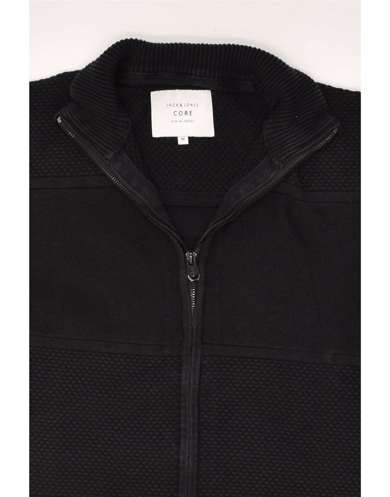 JACK & JONES Mens Core Cardigan Sweater Medium Black Cotton | Vintage Jack & Jones | Thrift | Second-Hand Jack & Jones | Used Clothing | Messina Hembry 