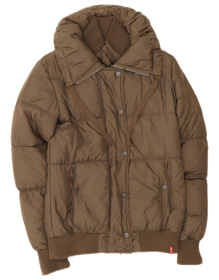 Levi's Womens Oversized Padded Jacket UK 6 XS Khaki Polyester