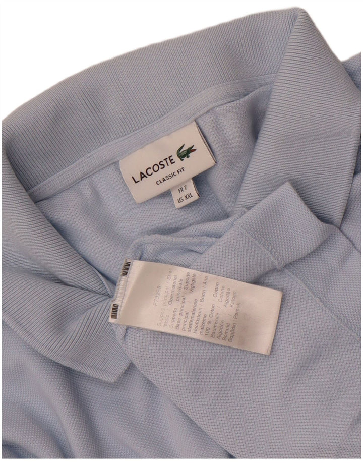 Lacoste Mens Classic Fit Polo Shirt Size 7 2XL Blue Cotton