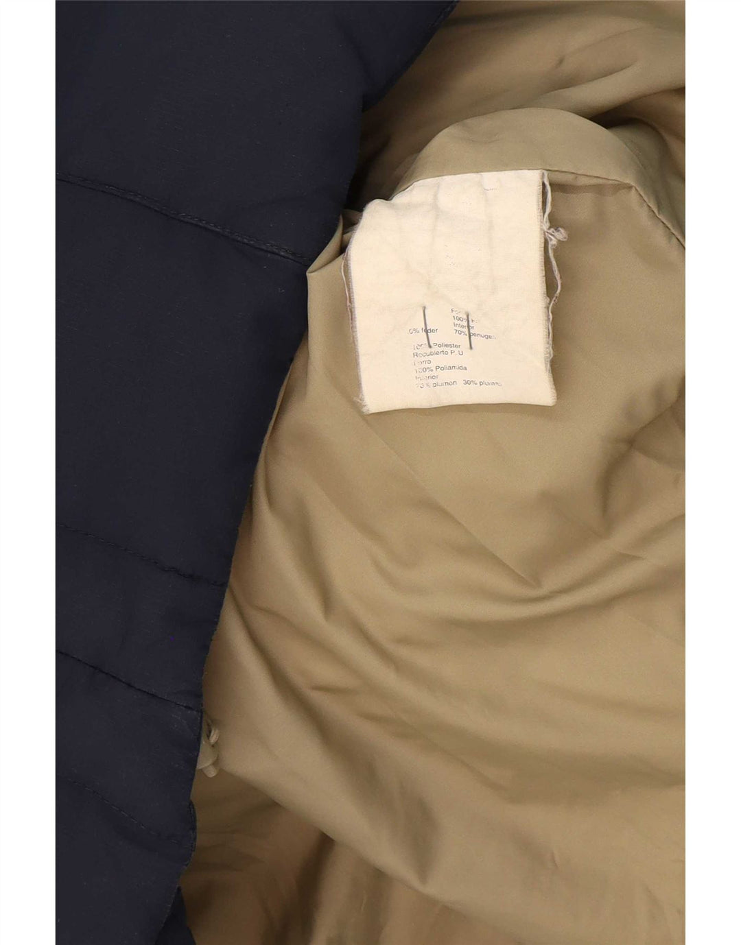 Lacoste Mens Hooded Padded Jacket Size 6 XL Navy Blue Polyester