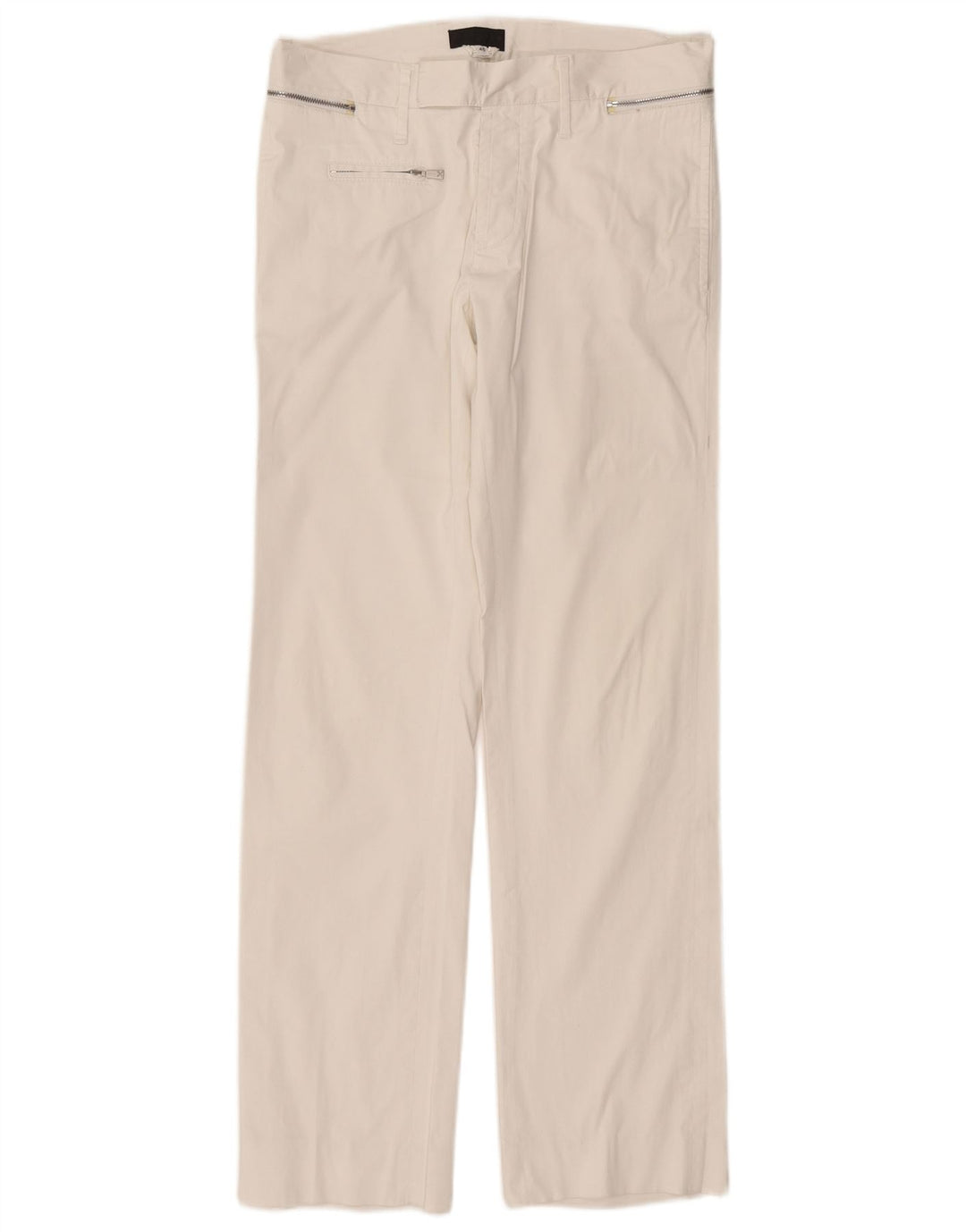 RICHMOND Womens Straight Casual Trousers IT 46 Large W32 L31 White