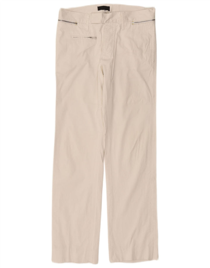 RICHMOND Womens Straight Casual Trousers IT 46 Large W32 L31 White