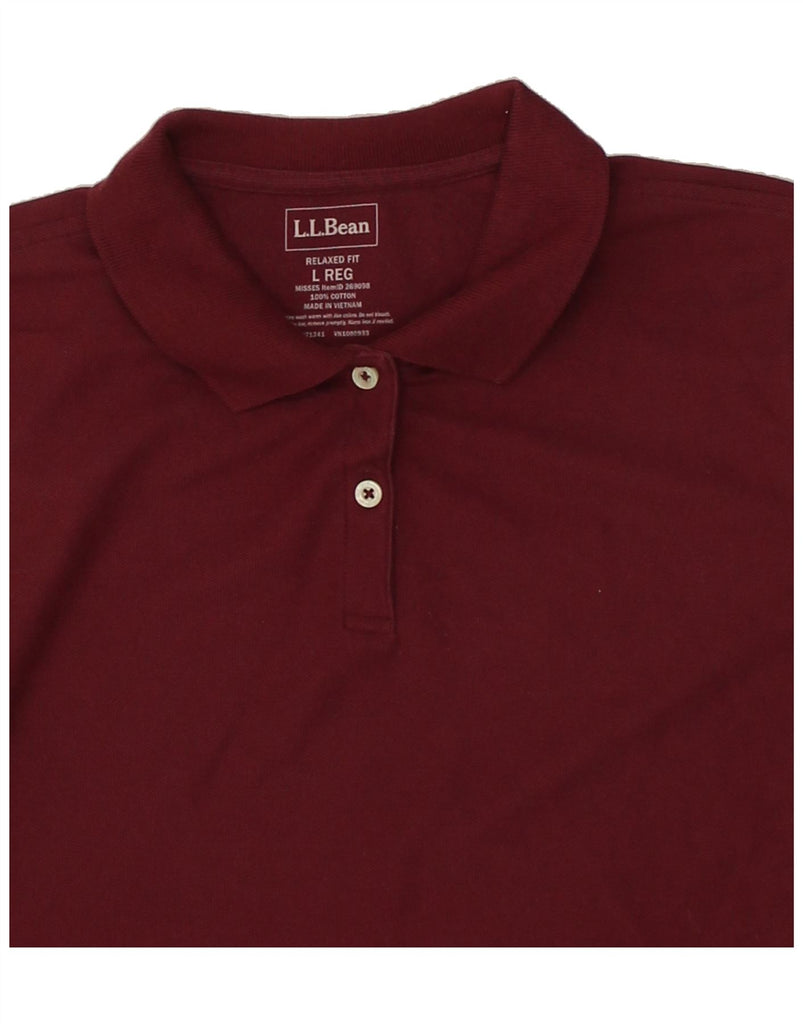 L.L.BEAN Mens Relaxed Fit Polo Shirt Large Burgundy Cotton | Vintage L.L.Bean | Thrift | Second-Hand L.L.Bean | Used Clothing | Messina Hembry 