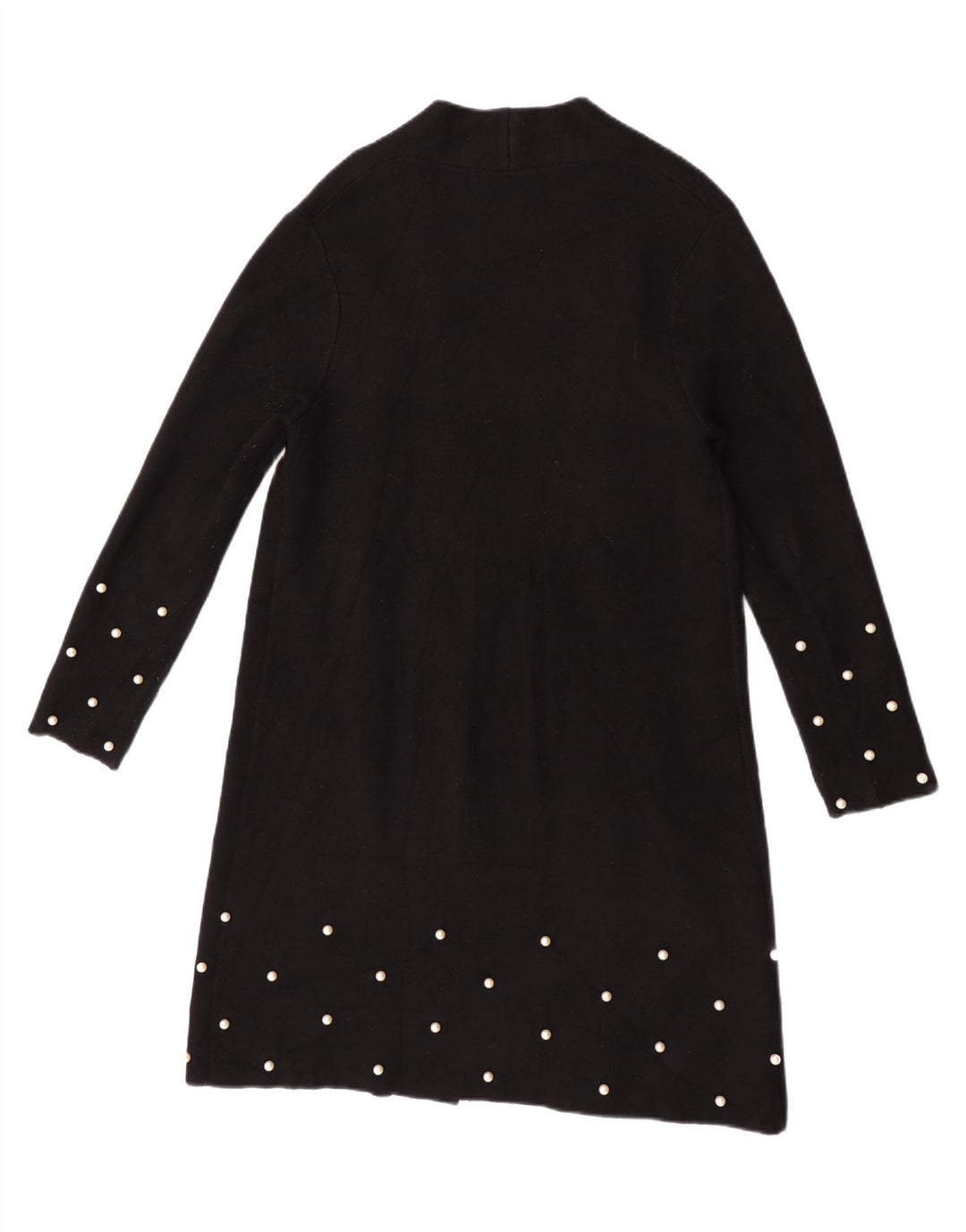 Zara Womens Longline Open Cardigan Sweater UK 10 Small Black