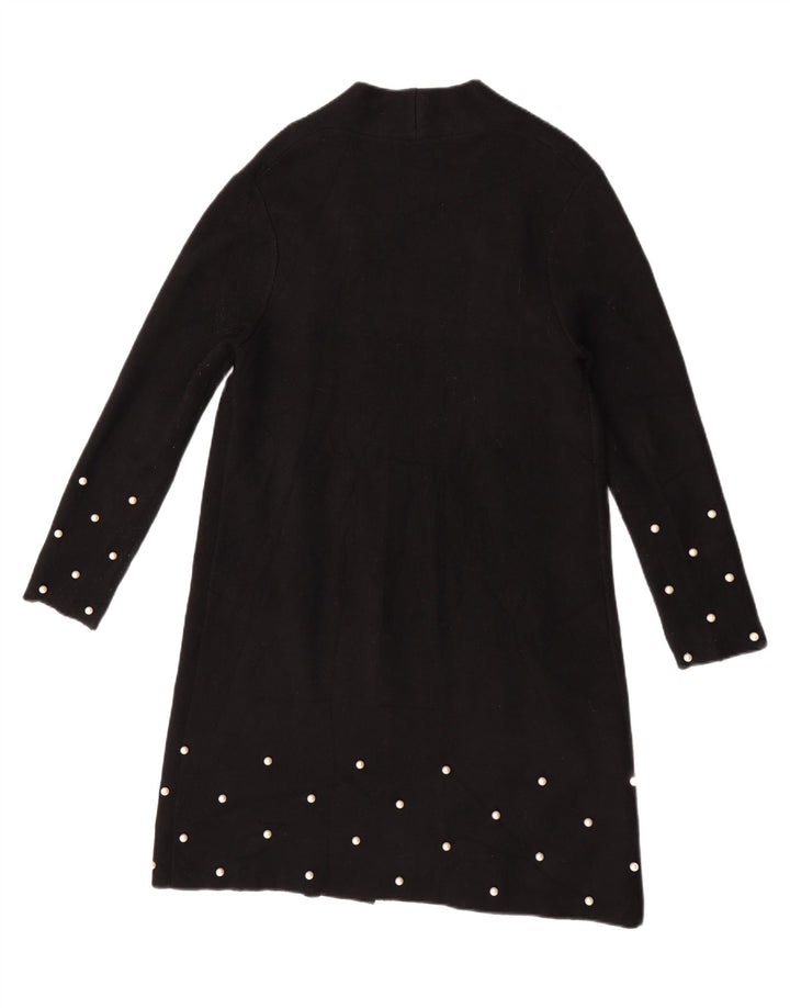 Zara Womens Longline Open Cardigan Sweater UK 10 Small Black