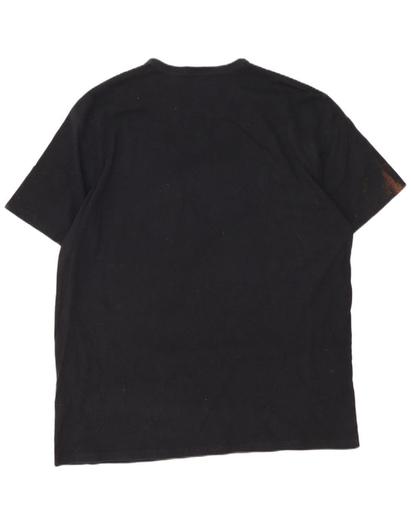 Champion Mens Graphic T-Shirt Top XL Black Cotton