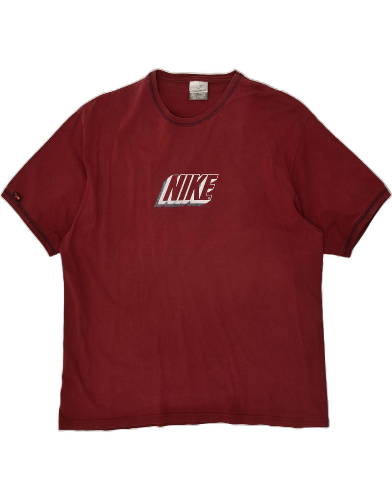 NIKE Mens Graphic T-Shirt Top UK 45/47 XL Maroon Cotton Vintage Nike and Second-Hand Nike from Messina Hembry 