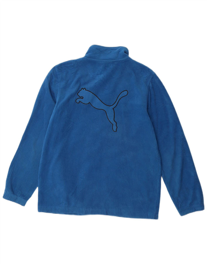 PUMA Boys Fleece Jacket 12-13 Years Large Blue Polyester