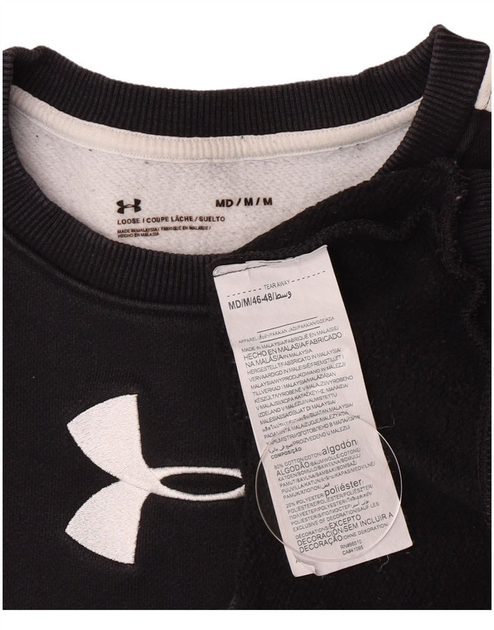 Under Armour Womens Sweatshirt Jumper UK 14 Medium Black Colourblock