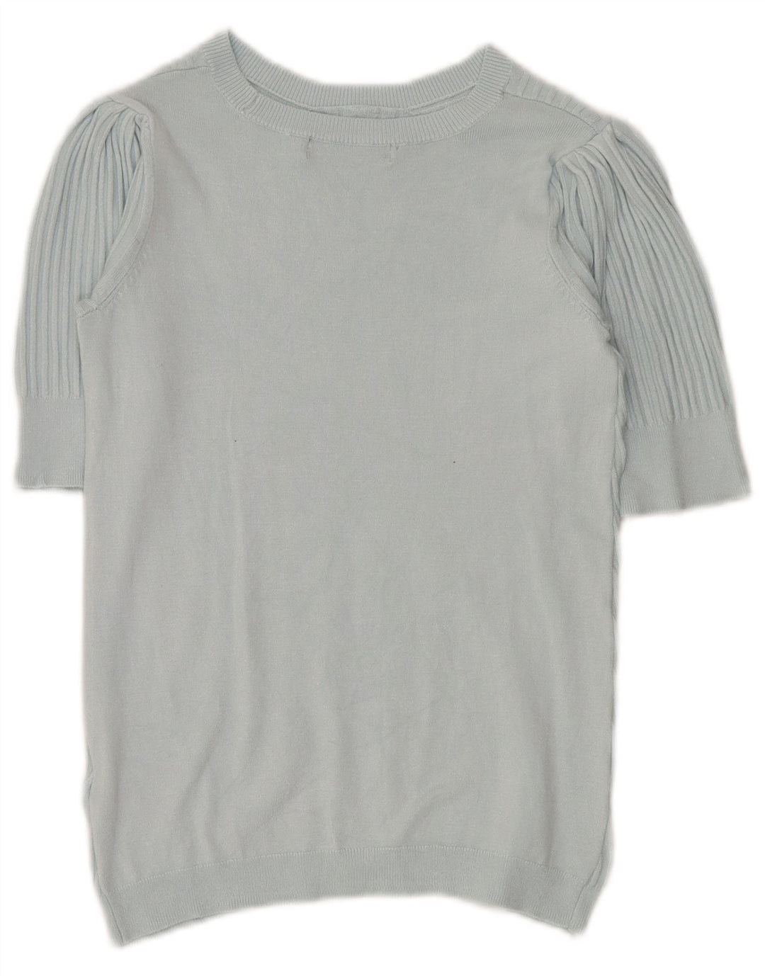 Marks & Spencer Womens Crop Crew Neck Jumper Sweater UK 10 Small Blue