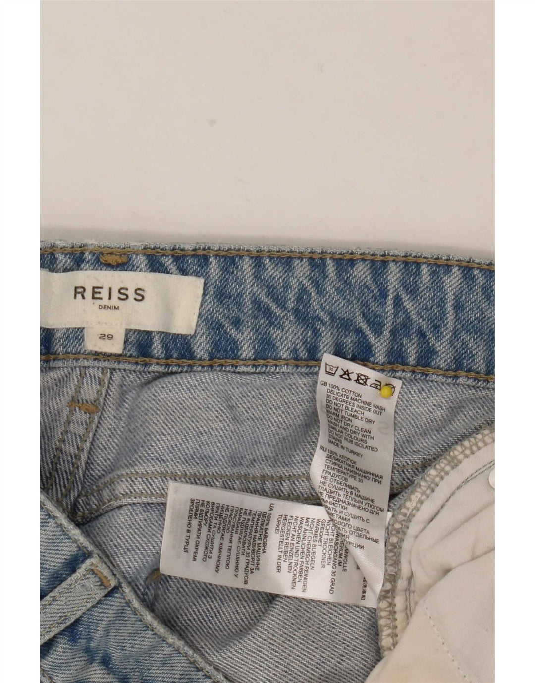 Reiss Womens Distressed Cropped Jeans W29 L26 Blue Cotton