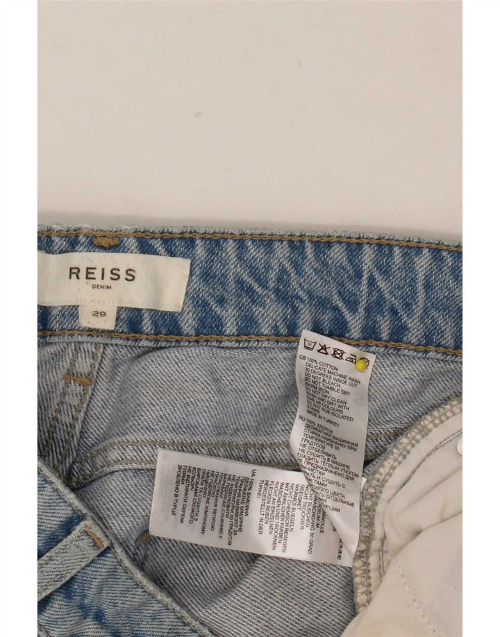 Reiss Womens Distressed Cropped Jeans W29 L26 Blue Cotton