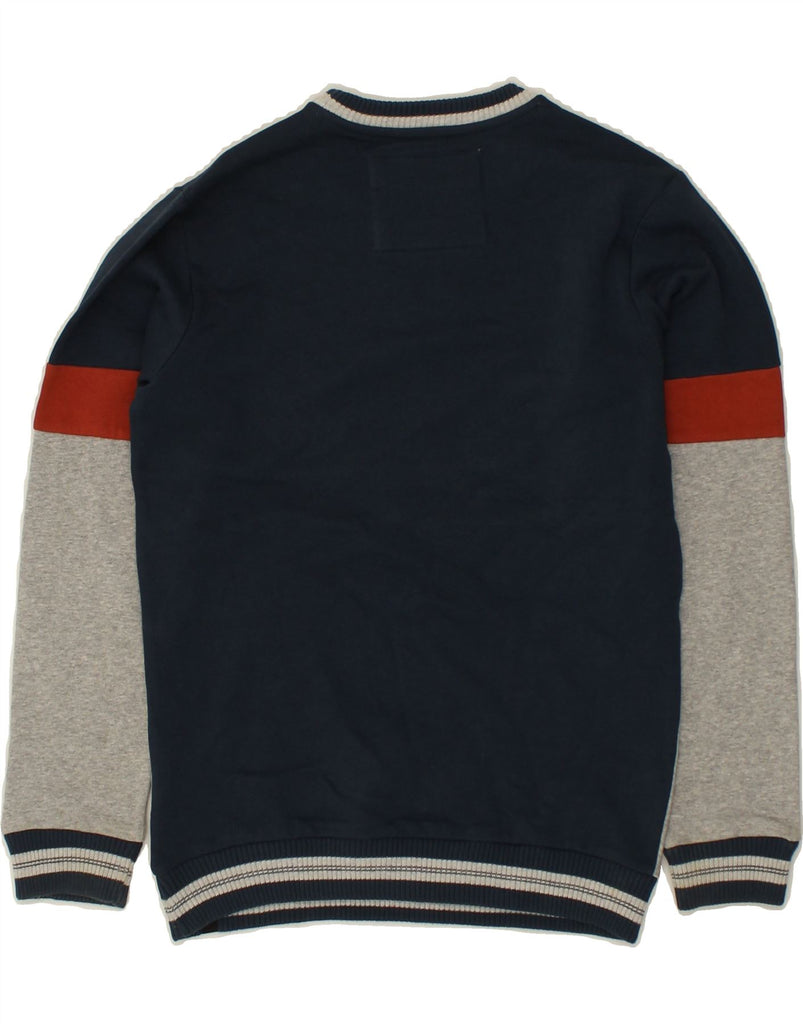 QUIKSILVER Boys Crew Neck Jumper Sweater 11-12 Years Navy Blue Colourblock | Vintage Quiksilver | Thrift | Second-Hand Quiksilver | Used Clothing | Messina Hembry 