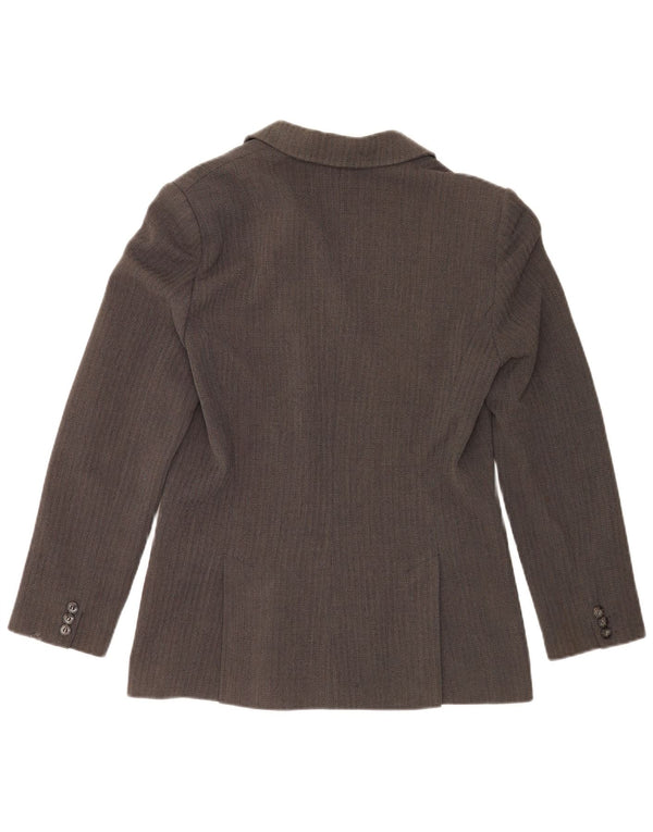 Max Mara Womens Weekend Blazer Jacket UK 16 Large Grey Chevron