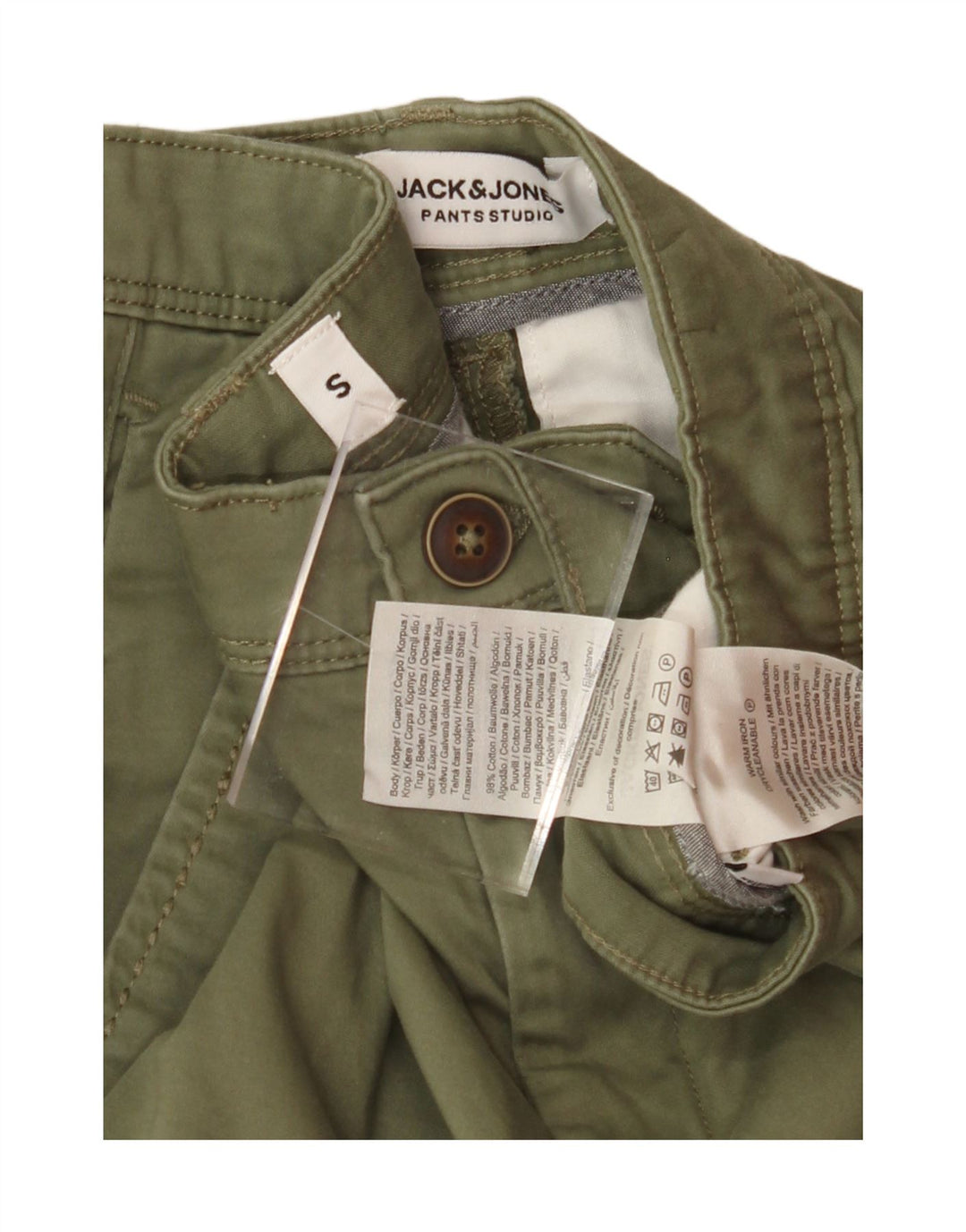 JACK & JONES Mens Chino Shorts Small W30  Khaki Cotton Vintage Jack & Jones and Second-Hand Jack & Jones from Messina Hembry 