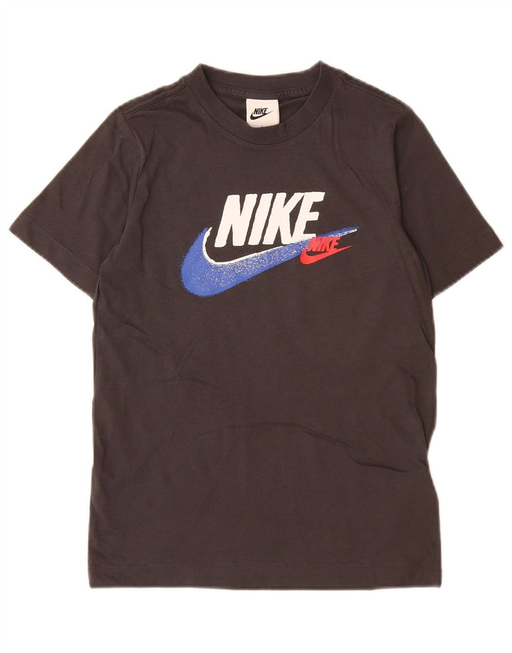 Nike Boys Graphic T-Shirt Top 8-9 Years Small Grey Cotton