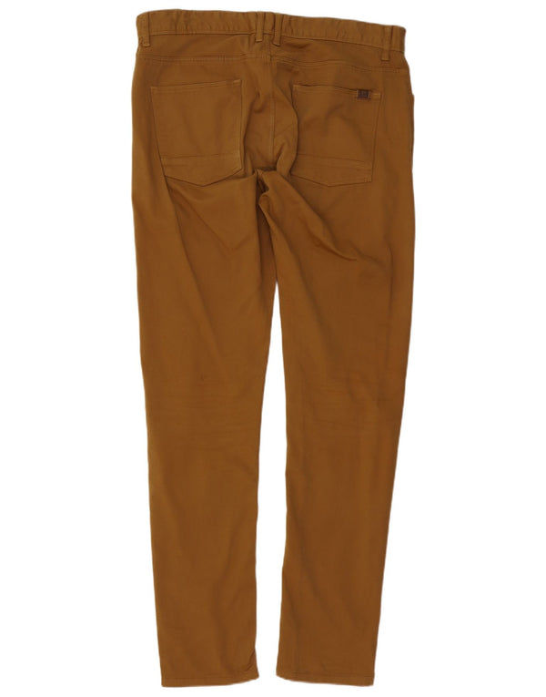 Zara Mens Skinny Casual Trousers EU 46 XL W36 L32 Brown Cotton
