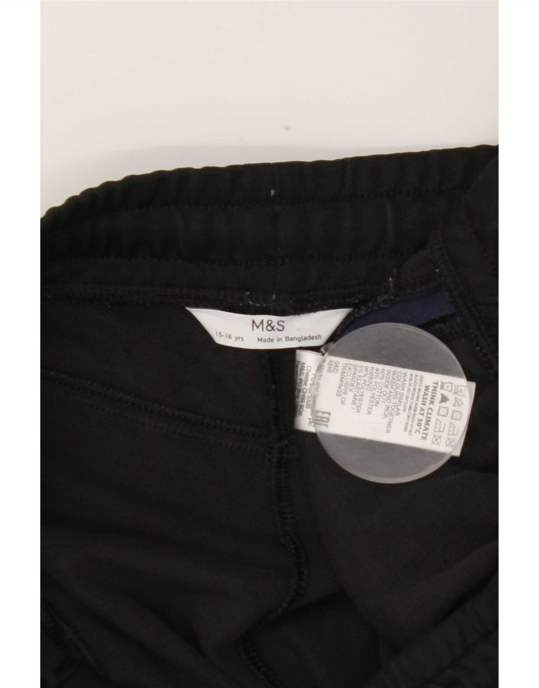 Marks & Spencer Boys Tracksuit Trousers Joggers 15-16 Years Black