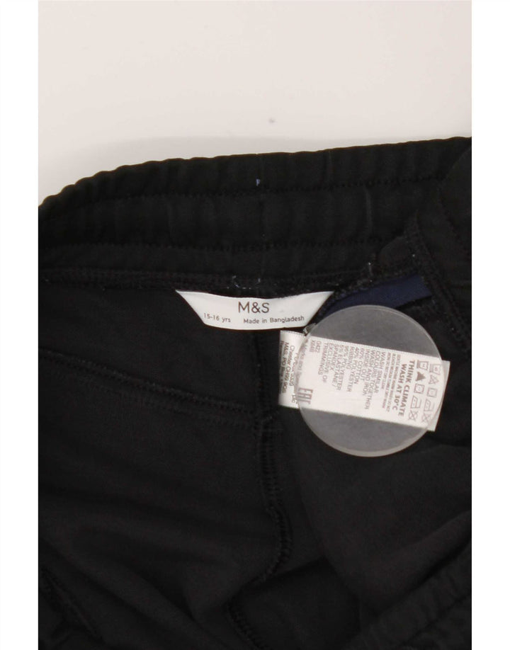 Marks & Spencer Boys Tracksuit Trousers Joggers 15-16 Years Black