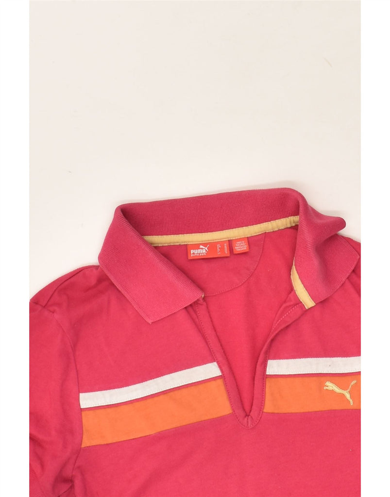 PUMA Womens Polo shirt UK 12 Medium Pink Polyester | Vintage Puma | Thrift | Second-Hand Puma | Used Clothing | Messina Hembry 