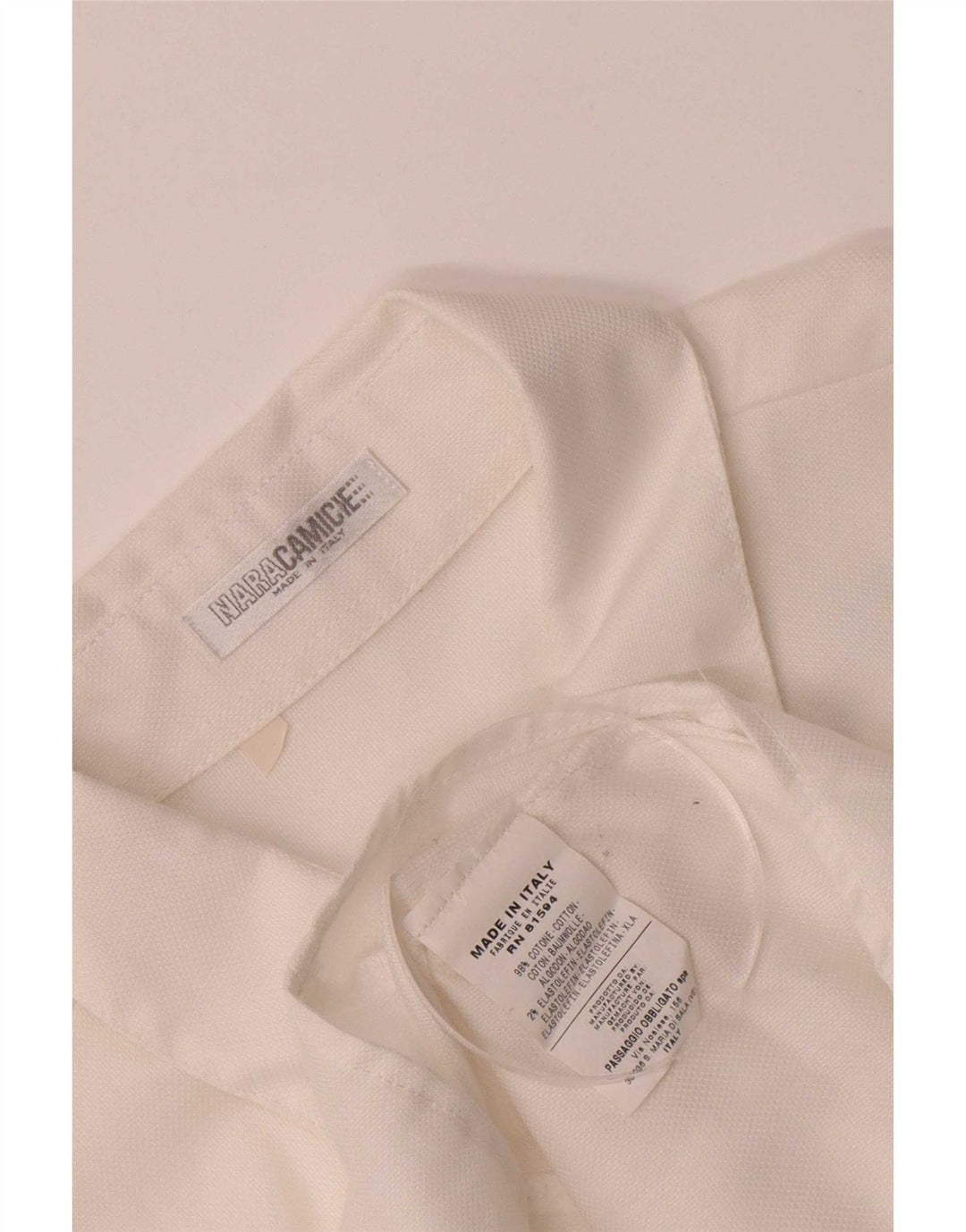 Naracamicie Womens Shirt UK 16 Large White Cotton