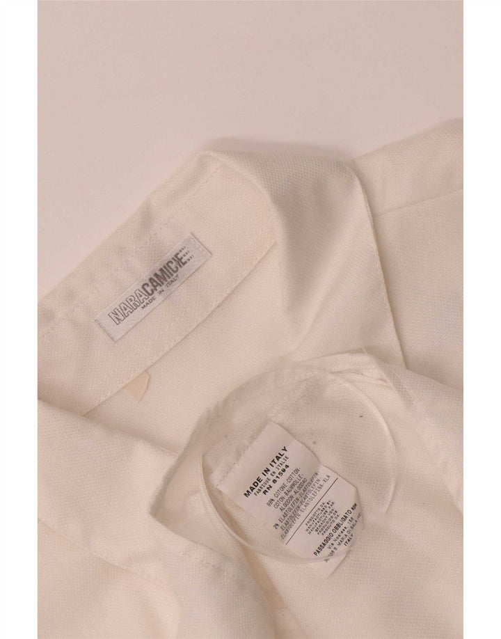Naracamicie Womens Shirt UK 16 Large White Cotton
