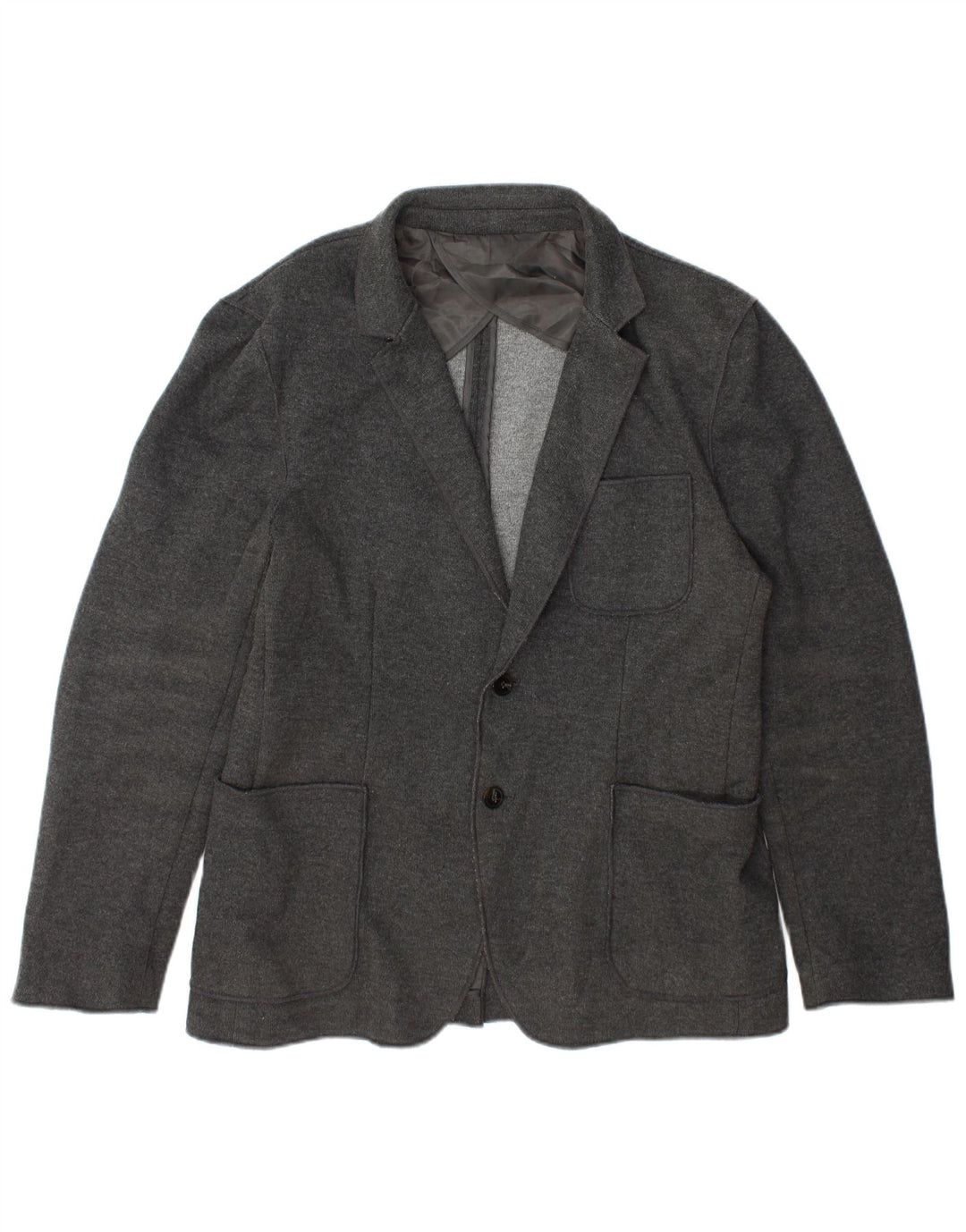 Zara Mens 2 Button Blazer Jacket EU 56 XL Grey Polyester