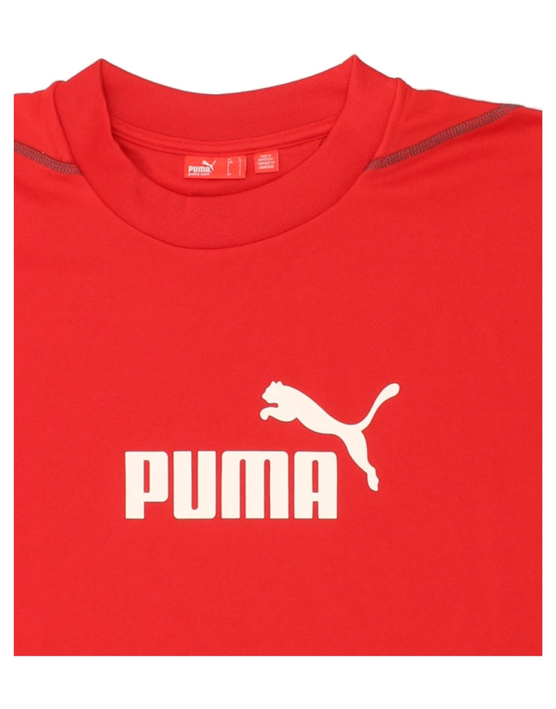 PUMA Mens Graphic Sweatshirt Jumper Large Red Polyester Vintage Puma and Second-Hand Puma from Messina Hembry 