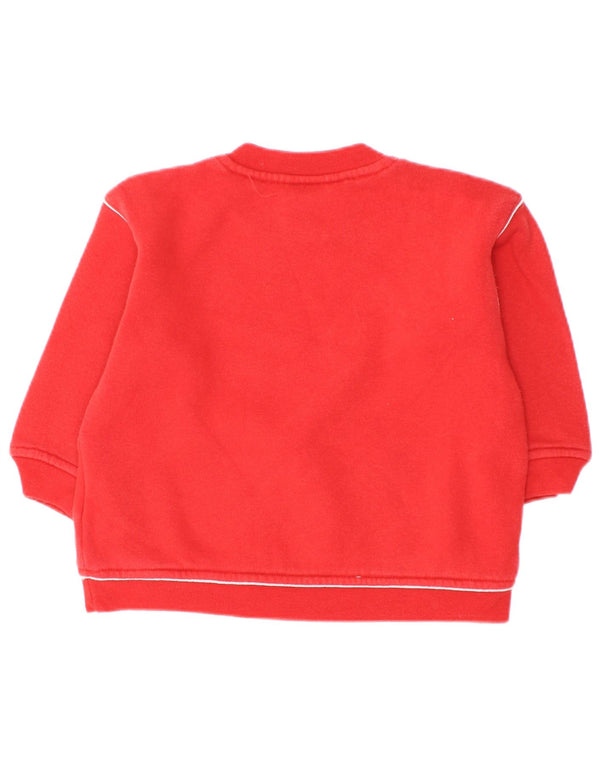 Adidas Baby Boys Graphic Button Neck Sweatshirt Jumper 9-12 Months Red