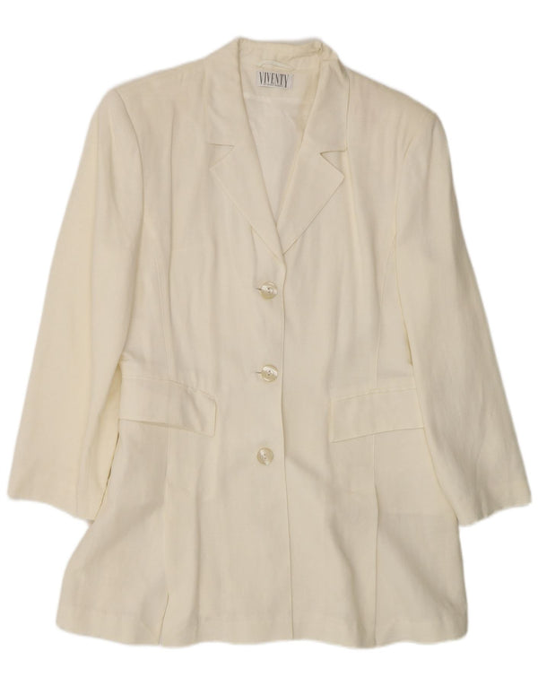 Viventy Womens Longline 3 Button Blazer Jacket EU 40 Medium Off White