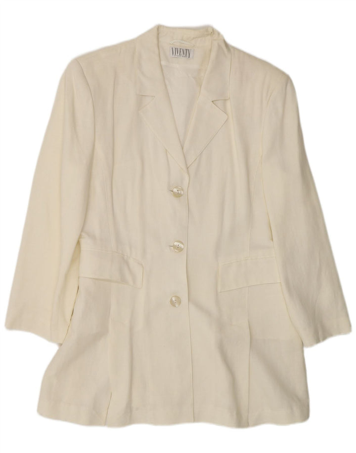 Viventy Womens Longline 3 Button Blazer Jacket EU 40 Medium Off White