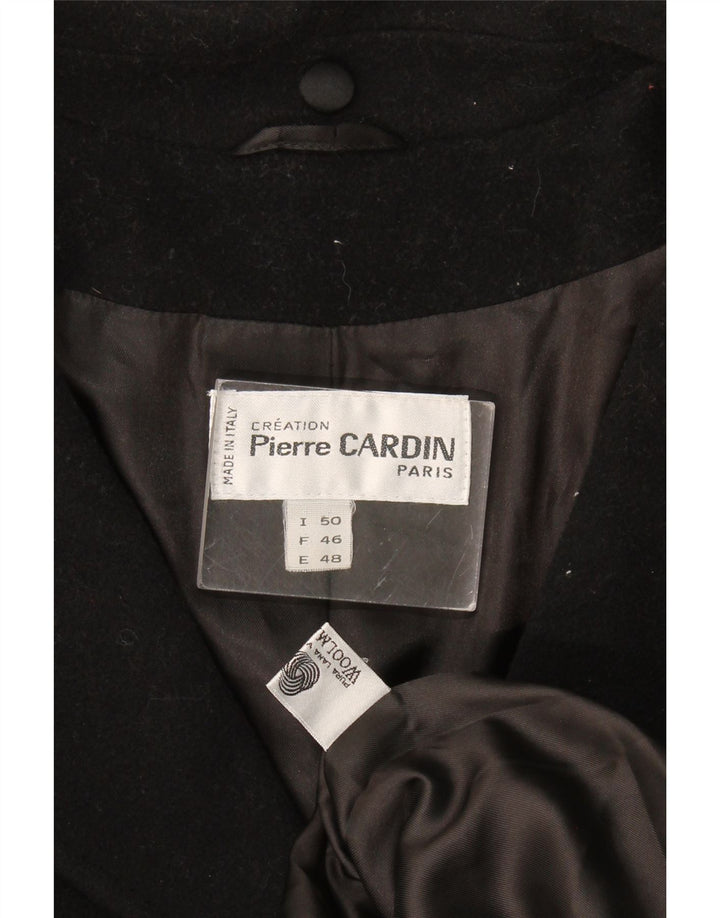 Pierre Cardin Womens Oversized Overcoat IT 50 XL Black Wool