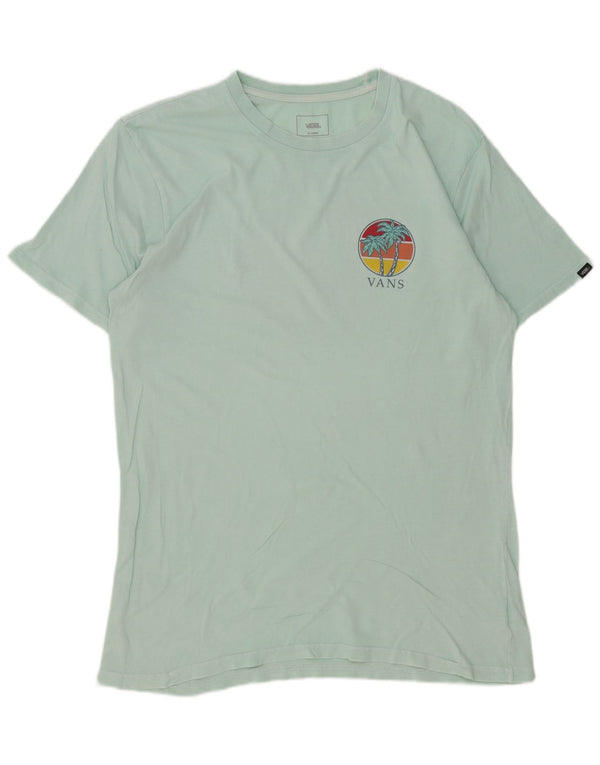 Vans Mens Graphic T-Shirt Top XL Turquoise Cotton