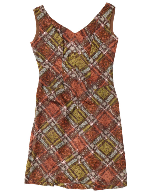 Vintage Womens Sleeveless A-Line Dress UK 12 Medium Multicoloured Geometric