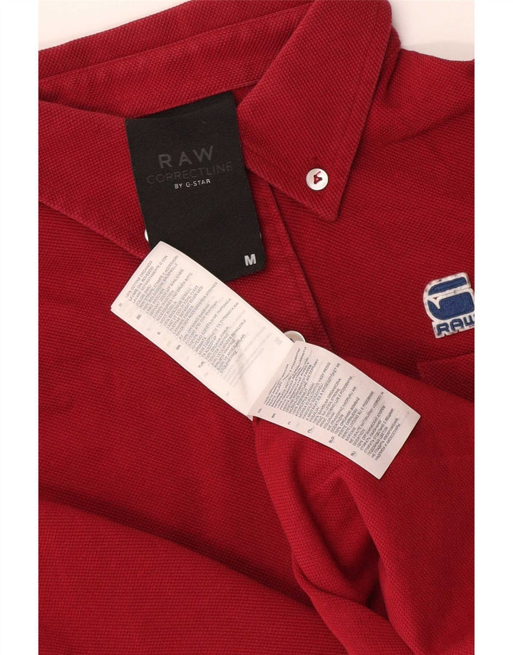 G-Star Mens Polo Shirt Medium Burgundy Cotton