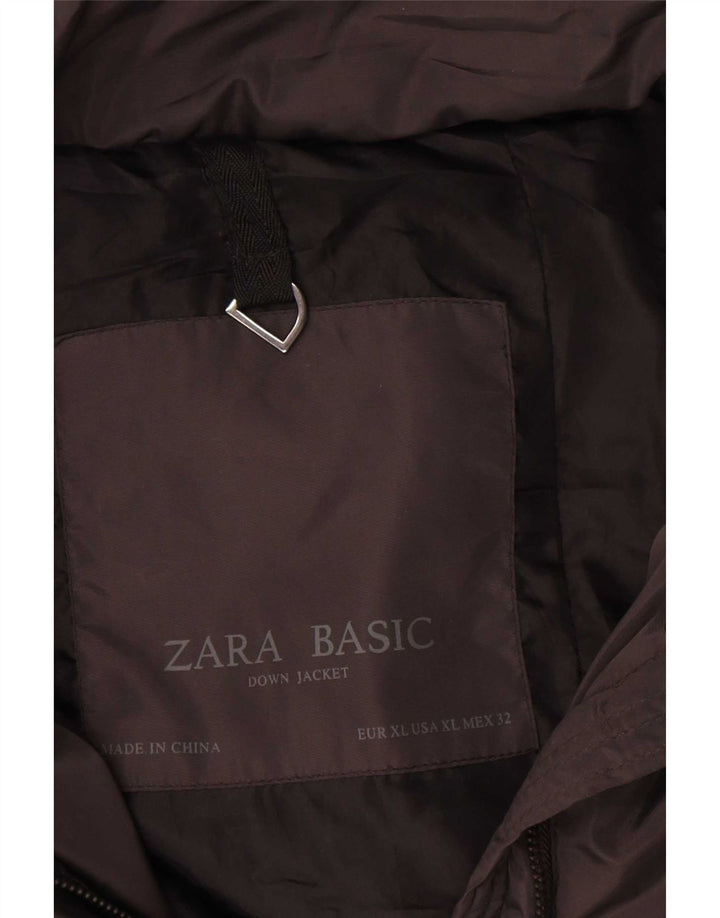Zara Womens Padded Jacket UK 18 XL Black Polyester