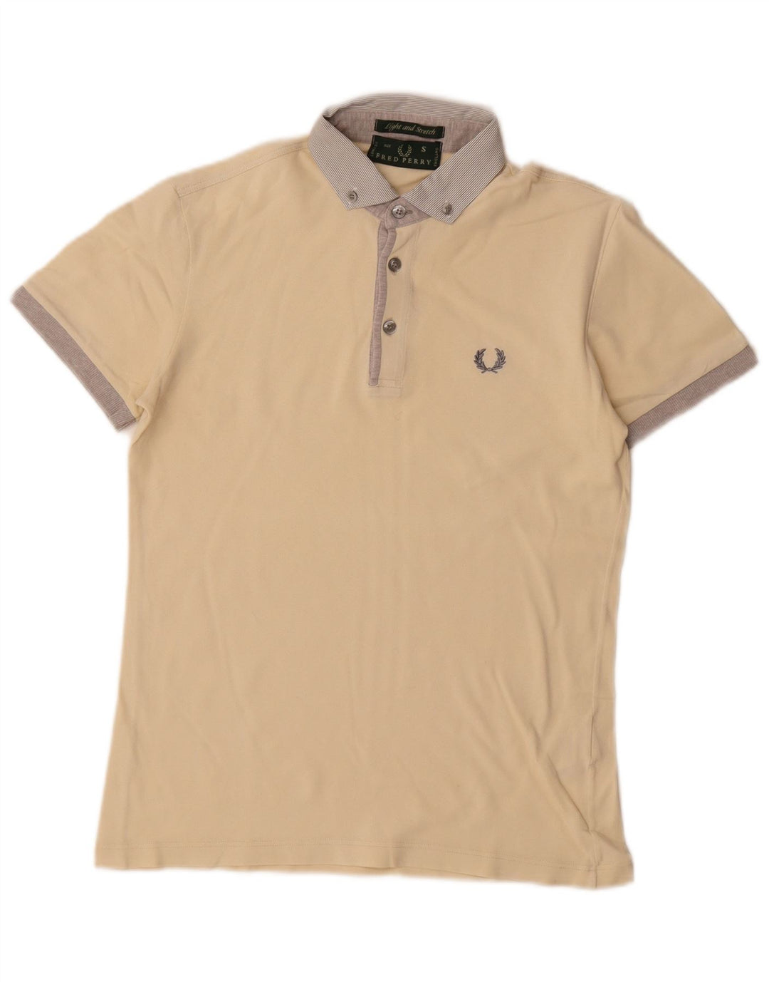 Fred Perry Mens Polo Shirt Small Off White Cotton