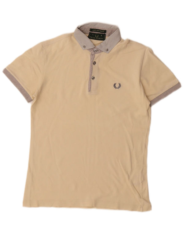 Fred Perry Mens Polo Shirt Small Off White Cotton