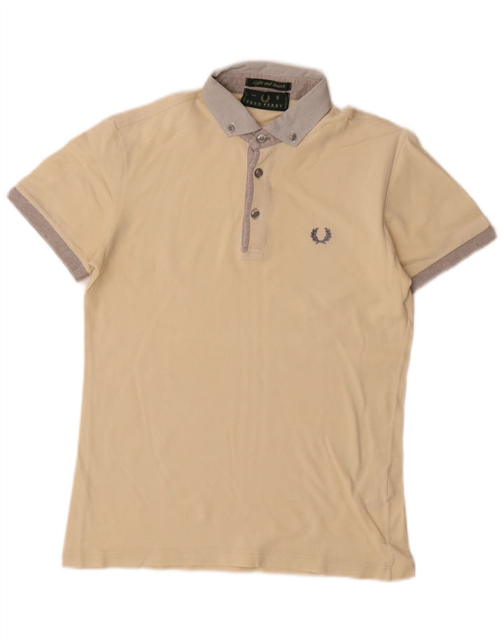 Fred Perry Mens Polo Shirt Small Off White Cotton