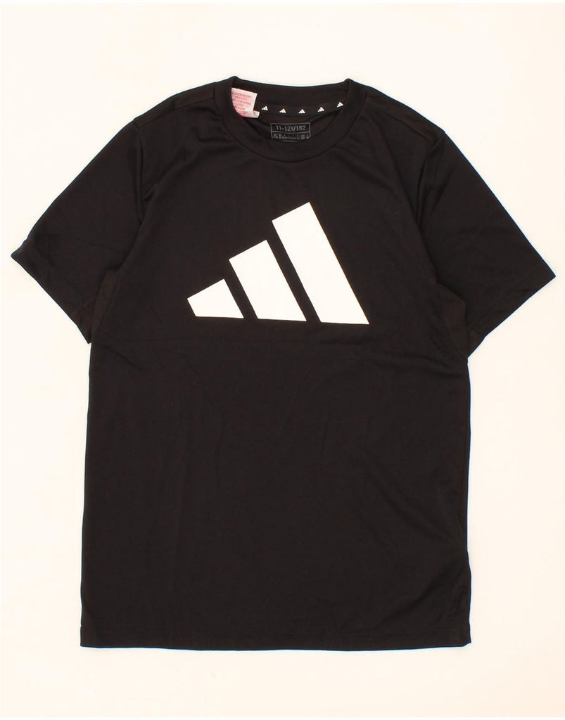 ADIDAS Boys Graphic T-Shirt Top 11-12 Years Black Polyester Vintage Adidas and Second-Hand Adidas from Messina Hembry 