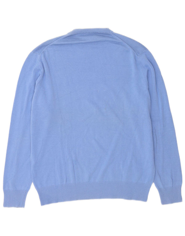 Zara Mens Crew Neck Jumper Sweater XL Blue Cotton
